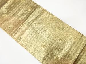 アンティーク　市松に菊模様織出し袋帯（着用可）